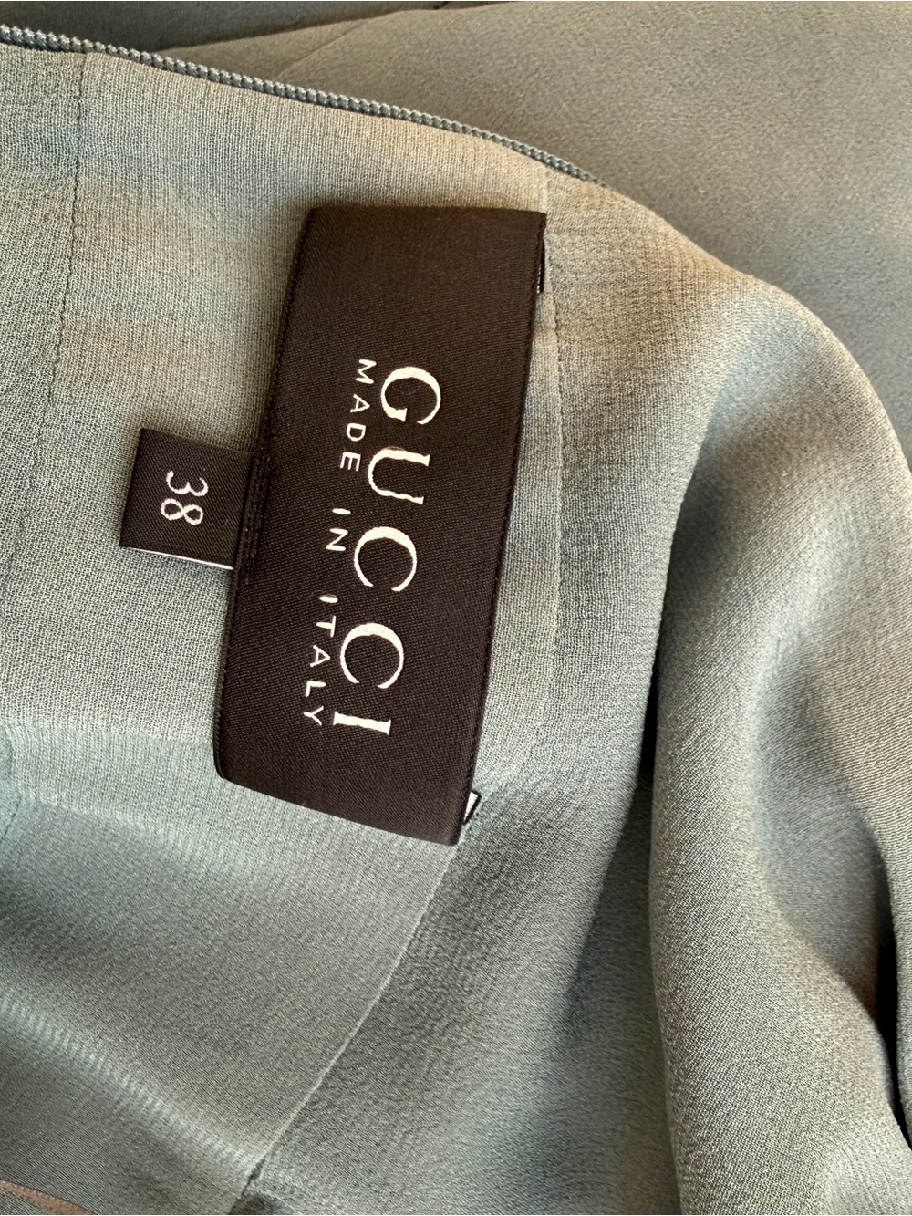 Gucci Dusty Blue Halter Tie-Neck Midi Dress - Picture 3 of 3